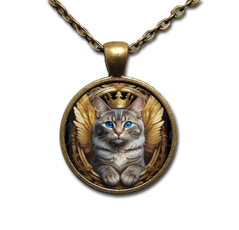 Gold Crown Tabby Cat with Wings