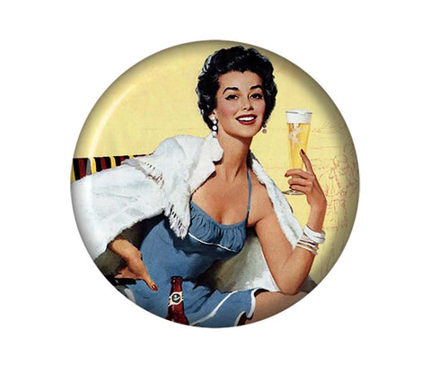 Vintage Ad Woman with Beer