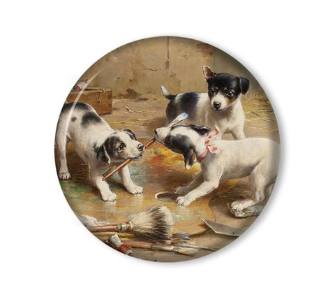 Puppy at Play Vintage Art