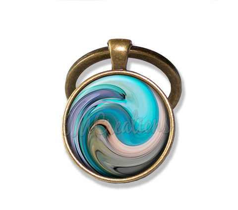 Blue Ocean Beach Swirl Pattern