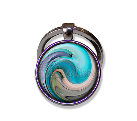 Blue Ocean Beach Swirl Pattern