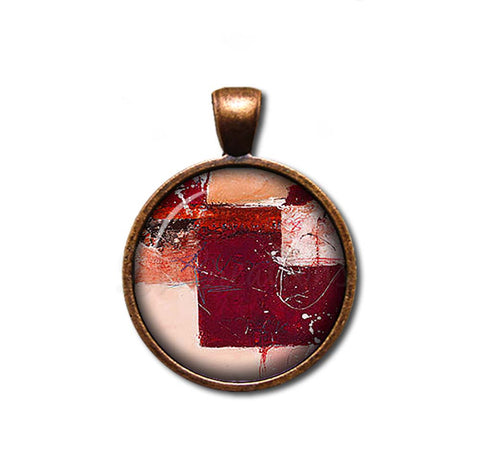 Abstract Square Wine Red