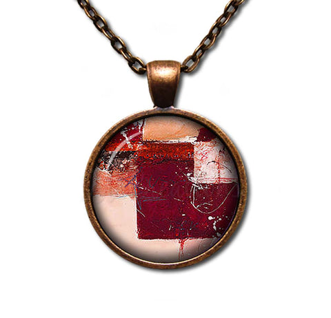 Abstract Square Wine Red