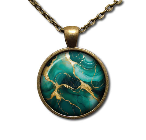 Faux Kintsugi Style Emerald