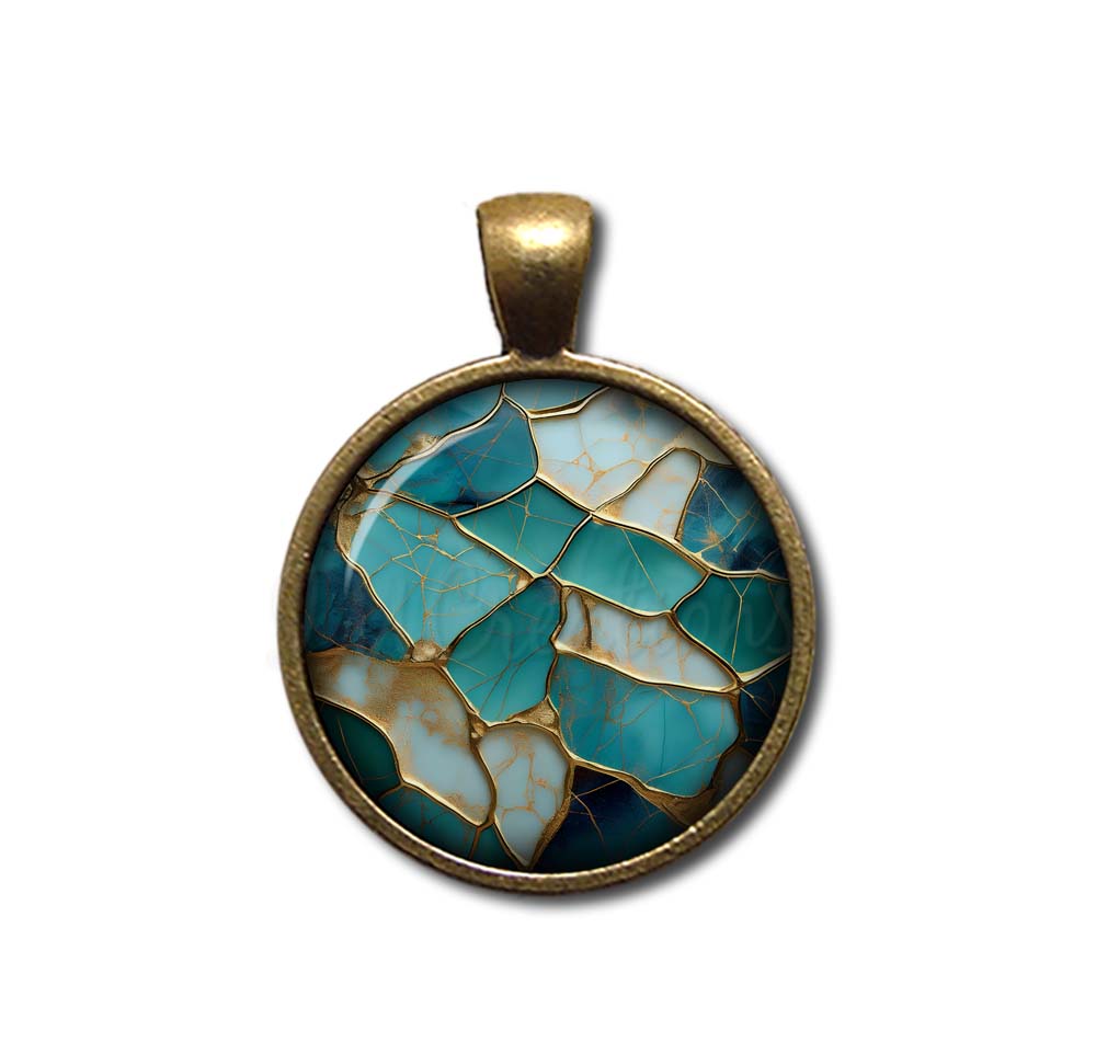 Faux Kintsugi Style Turquoise