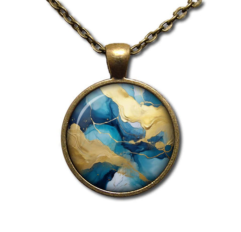 Faux Kintsugi Style Sky Blue