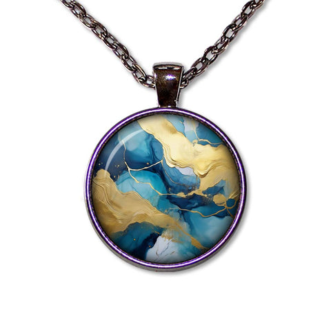 Faux Kintsugi Style Sky Blue