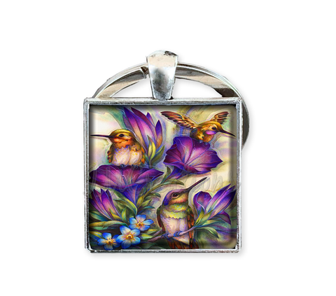 Pretty Hummingbirds in Flowers