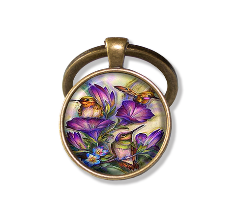 Hummingbirds Purple Flowers