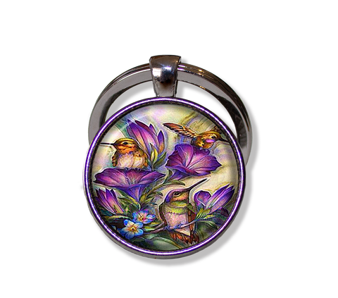 Hummingbirds Purple Flowers