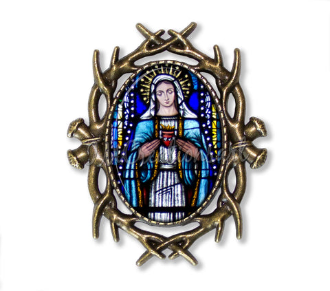 Faux Stained Glass Immaculate Heart of Mary