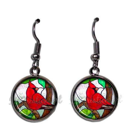 Red Cardinal Faux Stained Glass Style