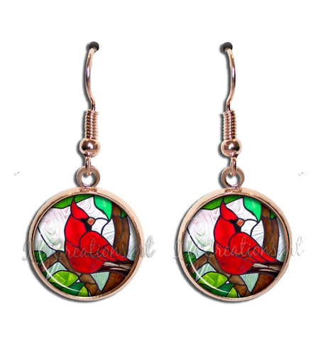 Red Cardinal Faux Stained Glass Style