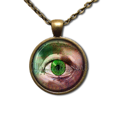 Gothic Style Green Eye Amulet