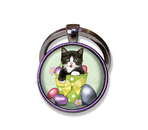 Pastel Easter Eggs Tuxedo Cat