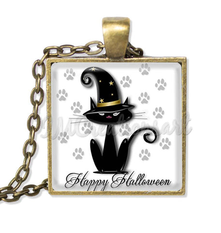 Happy Halloween Black Cat Wizard