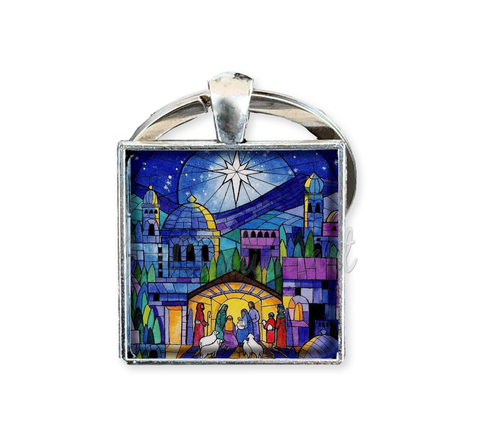 Christmas Nativity Faux Stained Glass Style