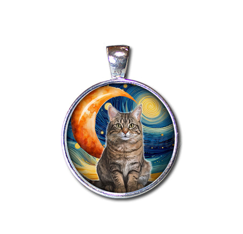 Tabby Cat Starry Night Style