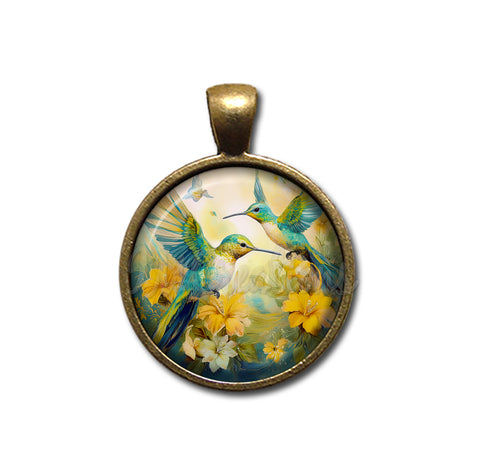 Couple of Hummingbirds [Yellows and Blues]