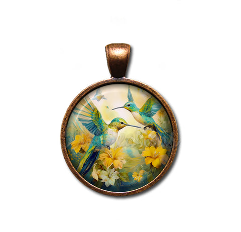 Couple of Hummingbirds [Yellows and Blues]