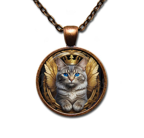 Gold Crown Tabby Cat with Wings