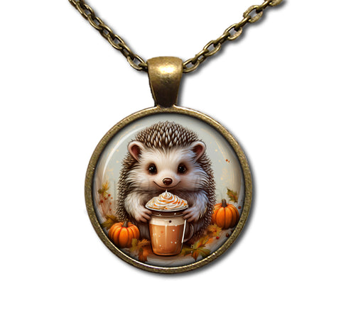 Autumn Hedgehog with Pumpkin Latte