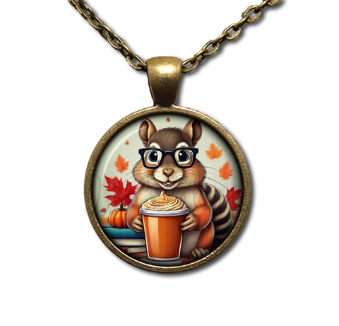 Autumn Chipmunk with Pumpkin Latte