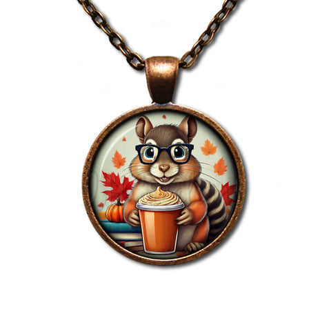 Autumn Chipmunk with Pumpkin Latte