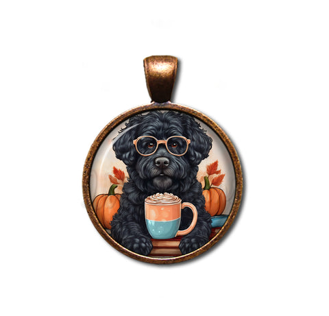 Autumn Black Labradoodle with Pumpkin Latte