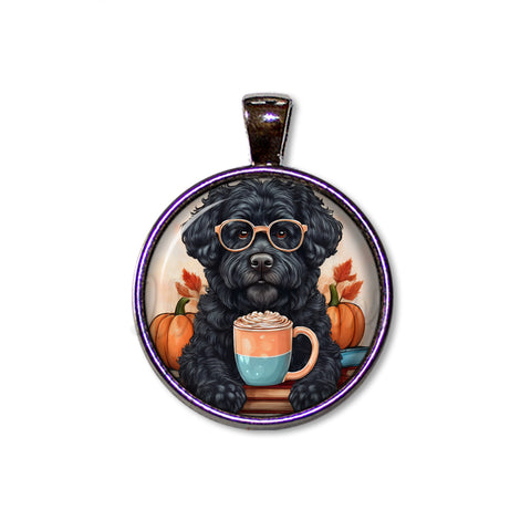 Autumn Black Labradoodle with Pumpkin Latte