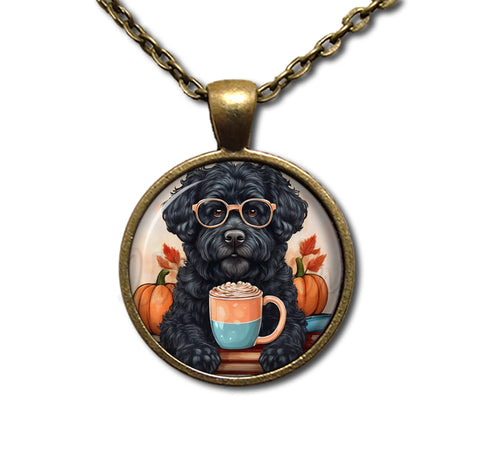 Autumn Black Labradoodle with Pumpkin Latte