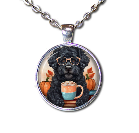 Autumn Black Labradoodle with Pumpkin Latte