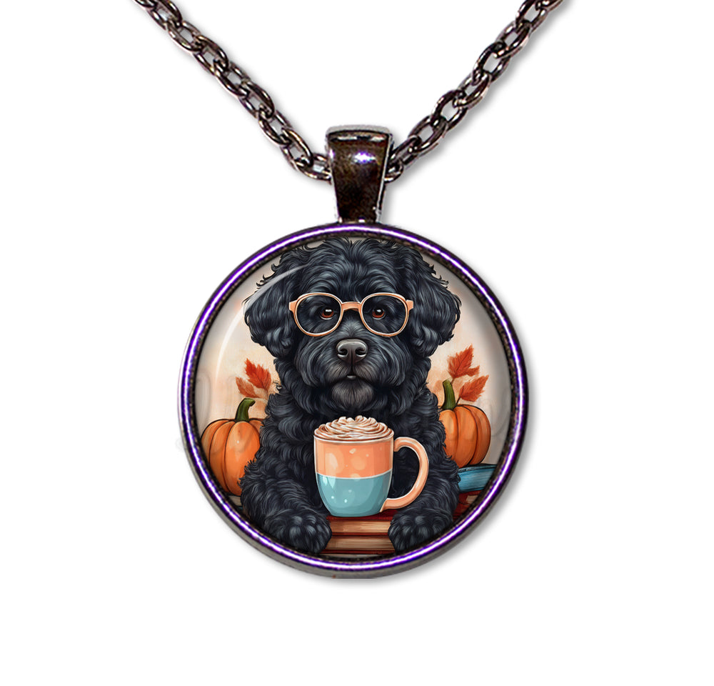 Autumn Black Labradoodle with Pumpkin Latte