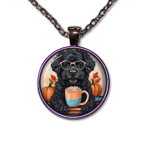 Autumn Black Labradoodle with Pumpkin Latte