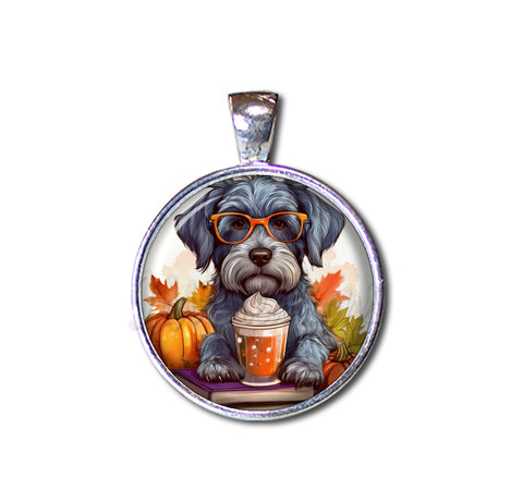 Autumn Too Cute Schnauzer with Pumpkin Latte