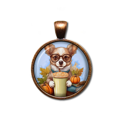 Autumn Chihuahua holding Pumpkin Latte