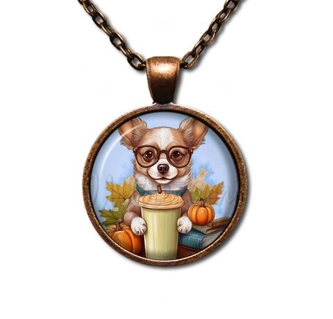 Autumn Chihuahua holding Pumpkin Latte