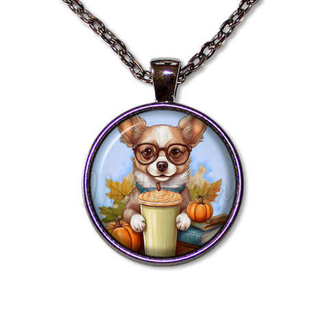 Autumn Chihuahua holding Pumpkin Latte