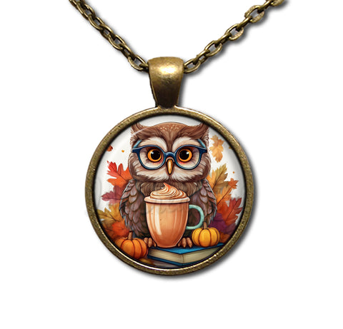 Autumn Owl with Pumpkin Latte