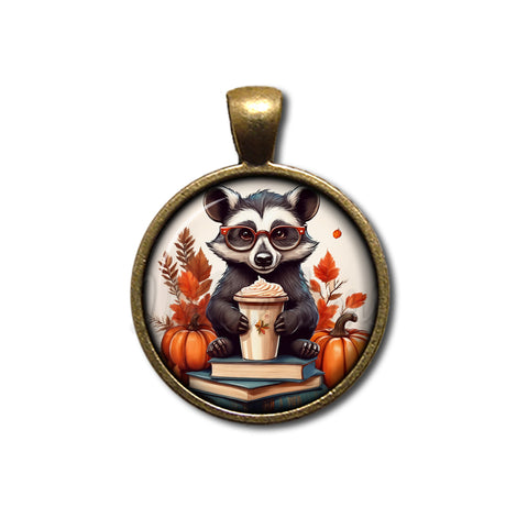 Autumn Badger with Pumpkin Latte