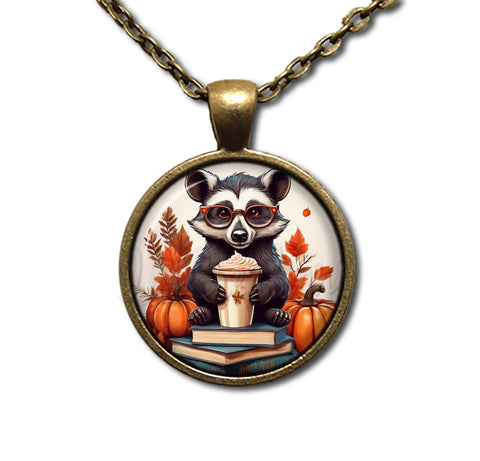 Autumn Badger with Pumpkin Latte