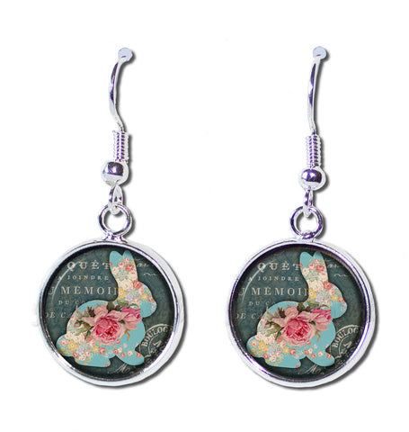 Floral Silhouette Easter Bunny