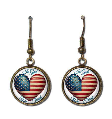 American Flag Heart In God We Trust