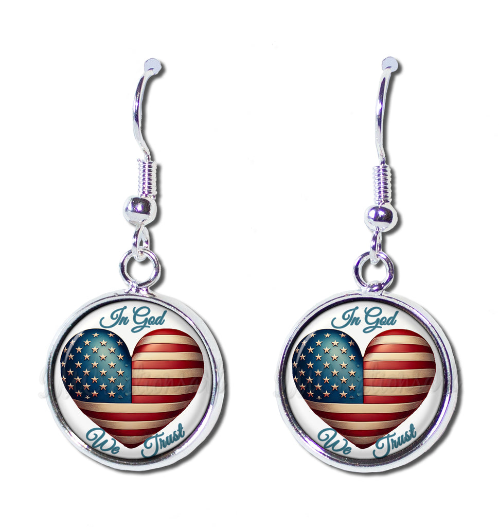 American Flag Heart In God We Trust