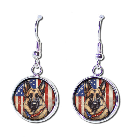 Patriotic German Shepherd Dog American Flag