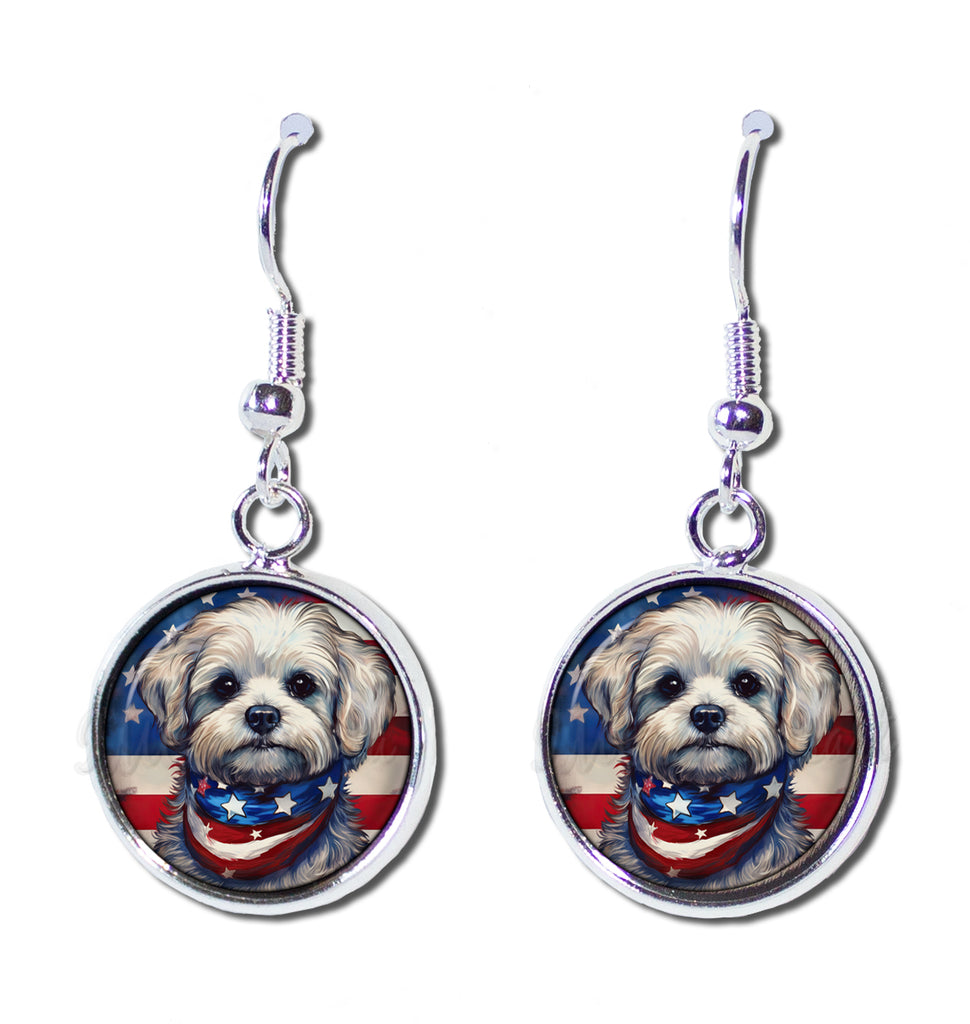 Patriotic Maltese Dog American Flag