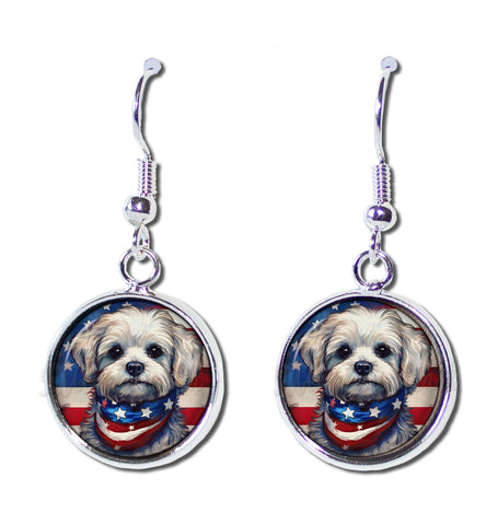 Patriotic Maltese Dog American Flag