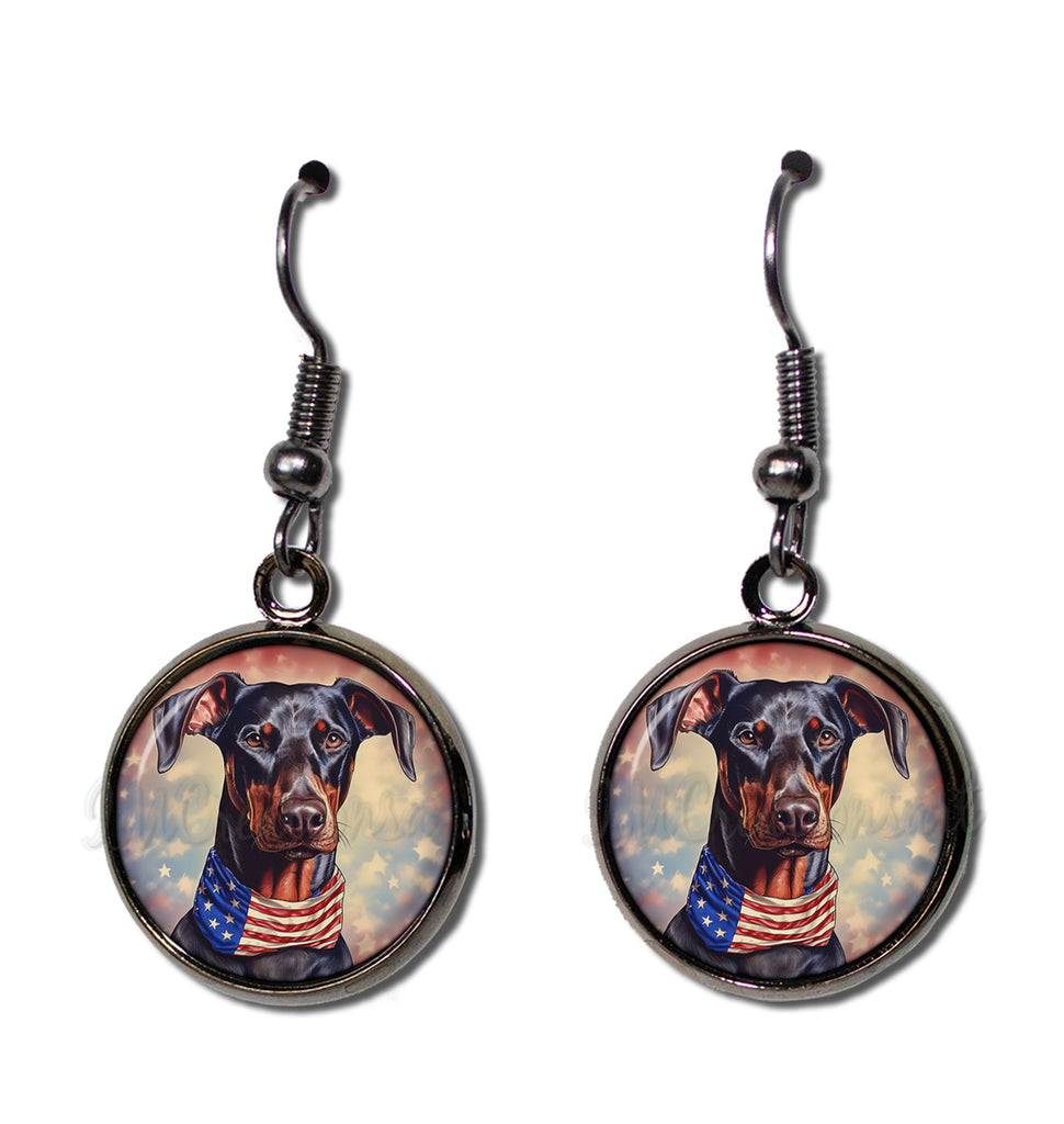 Patriotic Doberman Dog American Flag