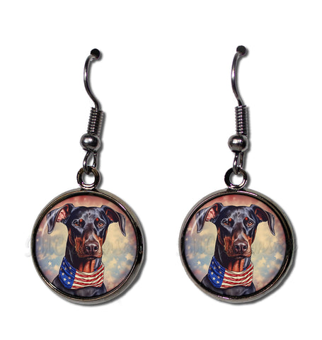 Patriotic Doberman Dog American Flag
