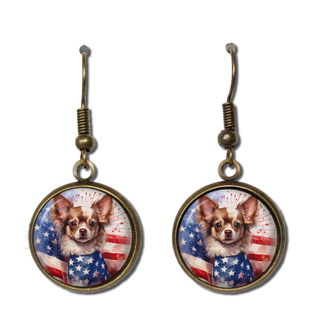 Patriotic Chihuahua Dog American Flag